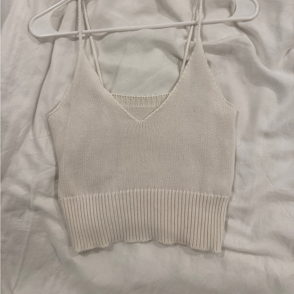 White Crochet Tank